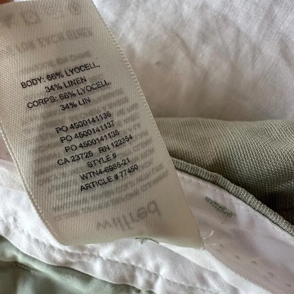 Green linen pants from wilfred